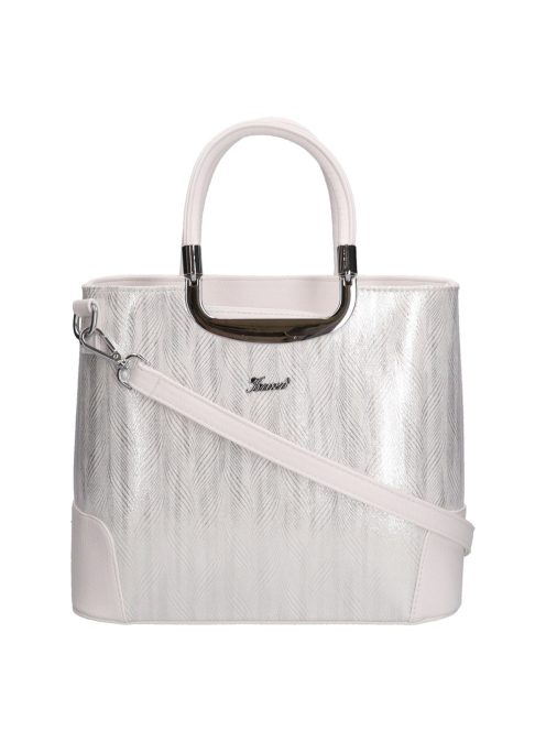 Karen Delia fehér-ezüst rostbőr női kézitáska