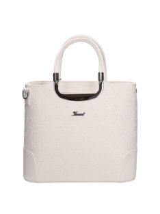 Karen Delia fehér virágos rostbőr női kézitáska