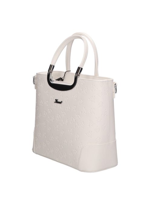 Karen Delia fehér virágos rostbőr női kézitáska