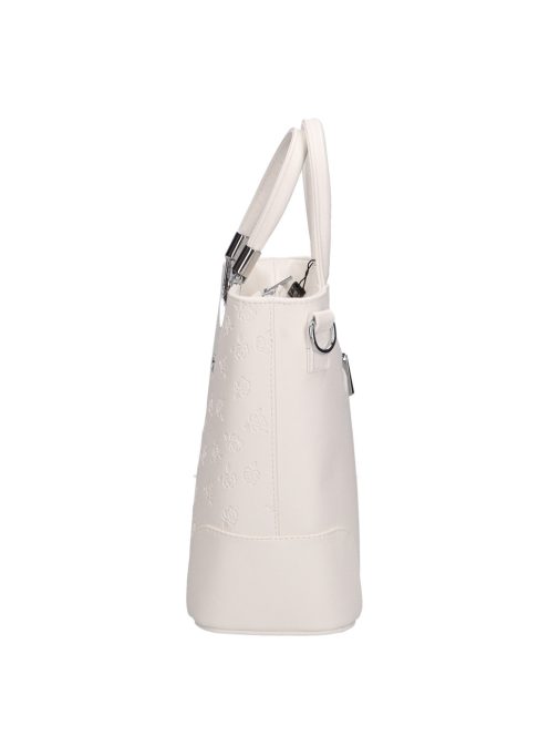 Karen Delia fehér virágos rostbőr női kézitáska