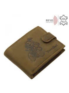 Pénztárca BICR1021/T Barna bőr férfi biciklis