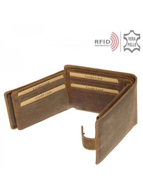 Pénztárca BICR1021/T Barna bőr férfi biciklis