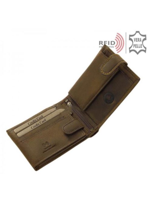 Pénztárca BICR1021/T Barna bőr férfi biciklis