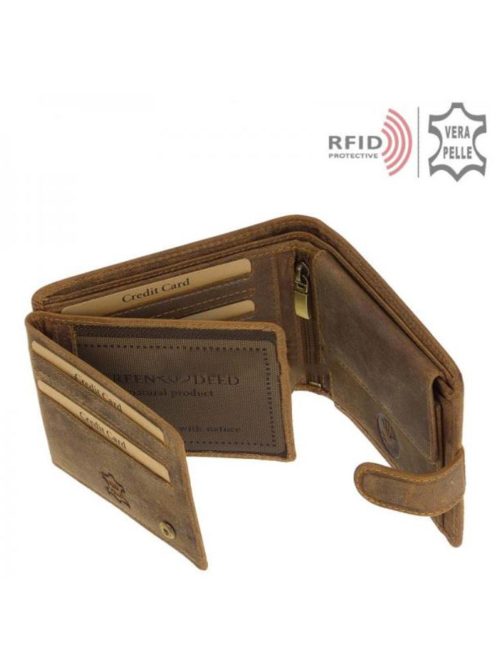 Pénztárca BICR1021/T Barna bőr férfi biciklis