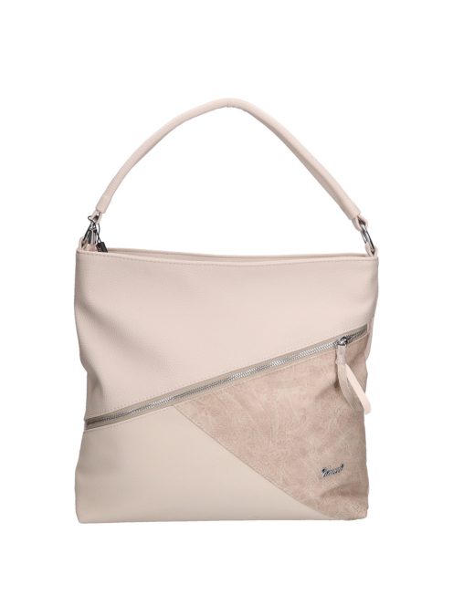 Karen Bina bézs virágos rostbőr női válltáska