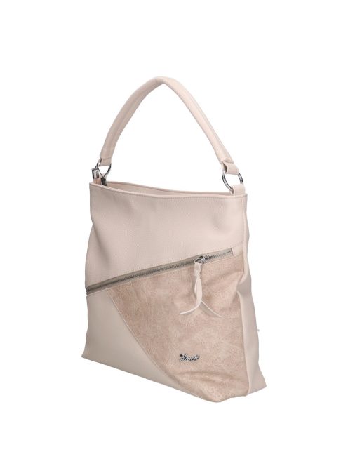 Karen Bina bézs virágos rostbőr női válltáska