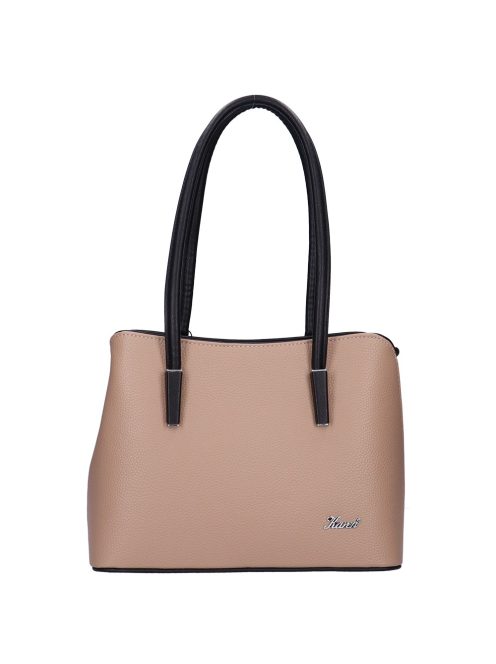 Karen Alma drapp-fekete rostbőr női válltáska