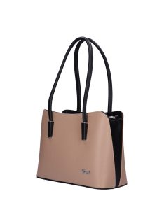 Karen Alma drapp-fekete rostbőr női válltáska