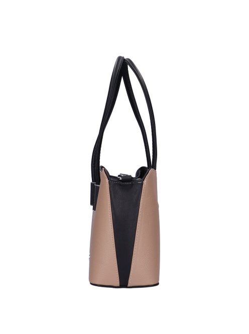 Karen Alma drapp-fekete rostbőr női válltáska