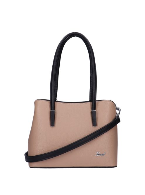 Karen Alma drapp-fekete rostbőr női válltáska