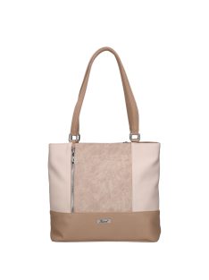 Karen Olga drapp-bézs virágos rostbőr női válltáska