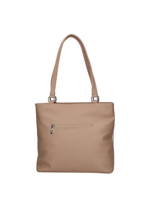 Karen Olga drapp-bézs virágos rostbőr női válltáska