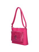 Karen Ola rózsaszín virágos rostbőr női oldaltáska