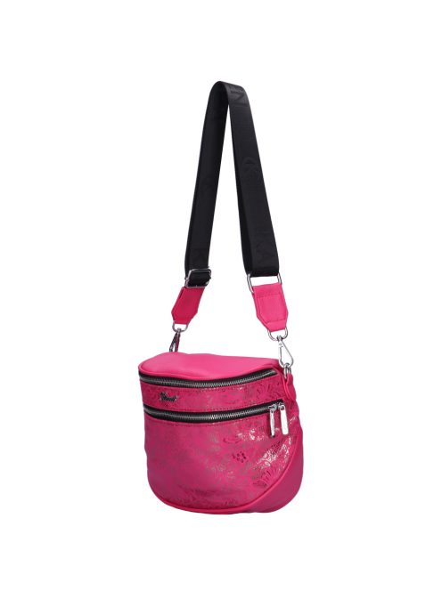 Karen Palmira rózsaszín virágos rostbőr női oldaltáska