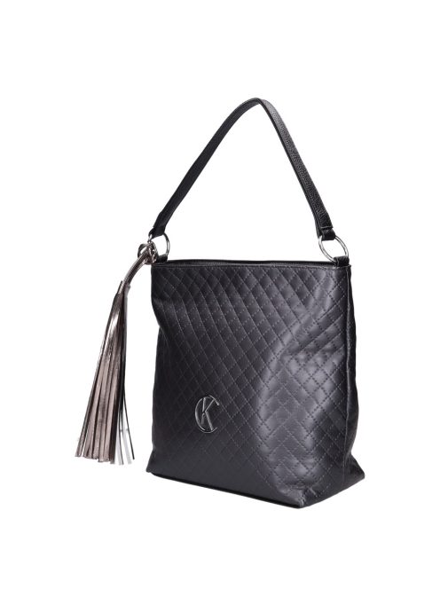 Karen Ce-Mimi antracit steppelt rostbőr női válltáska