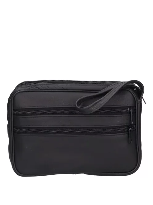 Autóstáska dupla nagy 0114-0016 férfi fekete bőr 