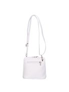 Olasz bőr 5128 fehér virágos női kicsi oldaltáska