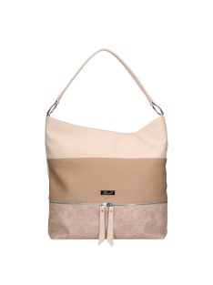 Karen Dara drapp-bézs virágos rostbőr női válltáska