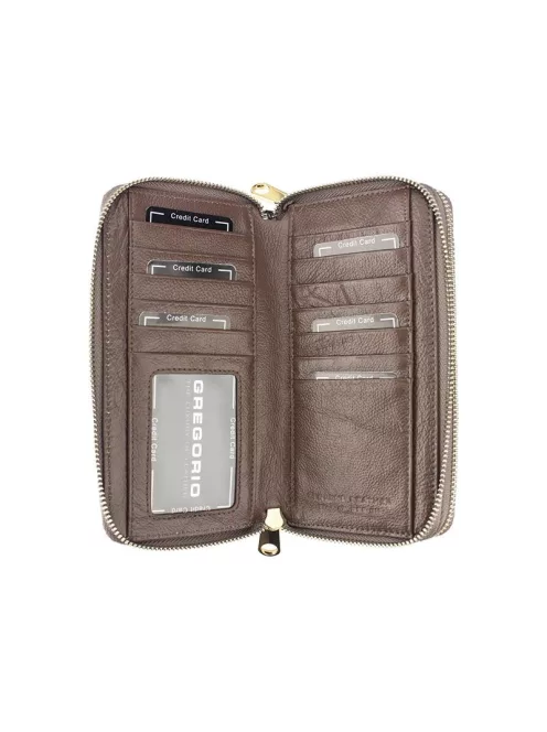 Gregorio BT-118 fekete elöl kártyatartós lepkés lakk bőr női pénztárca