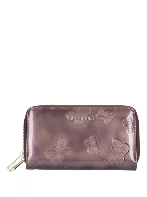 Gregorio BT-118 grafit elöl kártyatartós lepkés lakk bőr női pénztárca