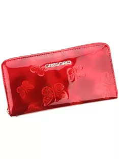 Gregorio BT-119 piros lepkés lakk bőr női pénztárca
