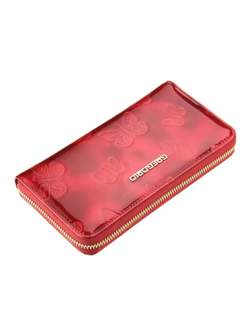 Gregorio BT-119 piros lepkés lakk bőr női pénztárca