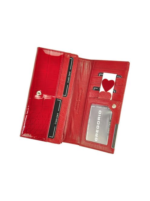 Gregorio BC-106 szürke lakk bőr női pénztárca