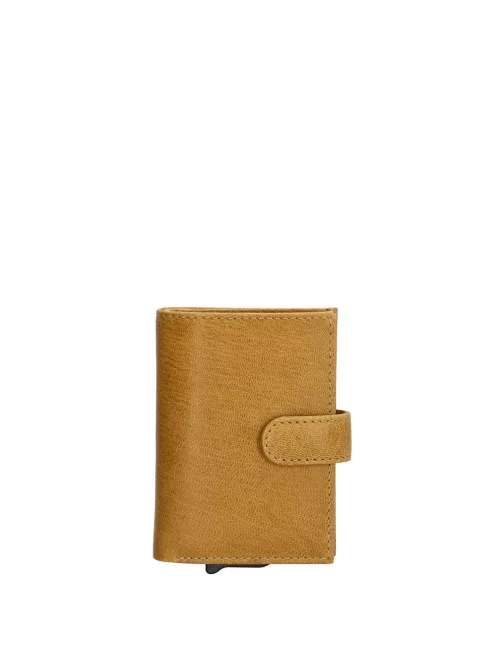 Beagles A-serie okkersárga bőr okos kártyatartó