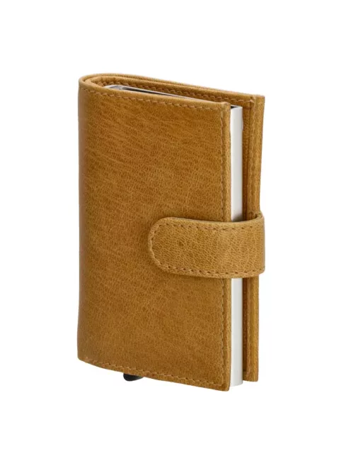 Beagles A-serie okkersárga bőr okos kártyatartó