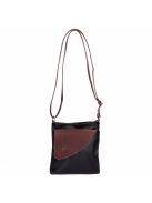 Táska OLASZ BŐR kicsi elöl íves Fekete-Barna