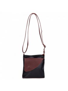 Táska OLASZ BŐR kicsi elöl íves Fekete-Barna