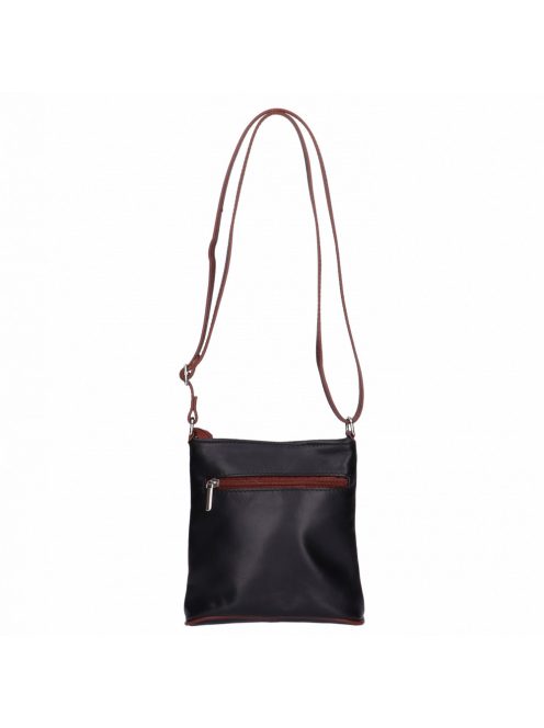 Táska OLASZ BŐR kicsi elöl íves Fekete-Barna