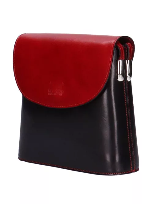 Táska OLASZ BŐR kicsi áthajtós Fekete-Piros