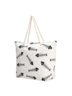 Beagles No label fehér-fekete mintás női strandtáska