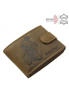 Pénztárca BICR102/T Barna bőr férfi biciklis