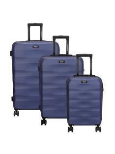 Beagles Malaga kék 4 kerekű 3 részes bőrönd szett