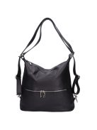 Válltáska/Hátizsák OLASZ BŐR 01053 Fekete elöl cipzár