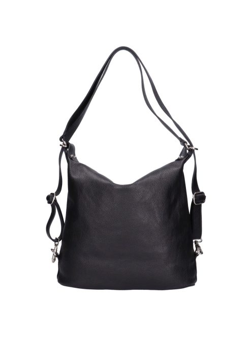 Válltáska/Hátizsák OLASZ BŐR 01053 Fekete elöl cipzár