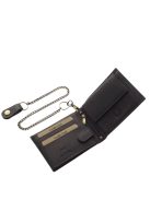 Pénztárca  GREEN DEED MPA1021 Fekete bőr férfi páncélos motoros