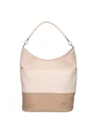 Karen D 207 bézs fehér virág rostbőr táska