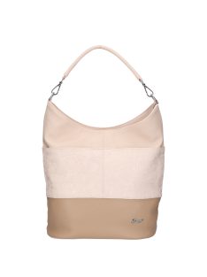 Karen D 207 bézs fehér virág rostbőr táska