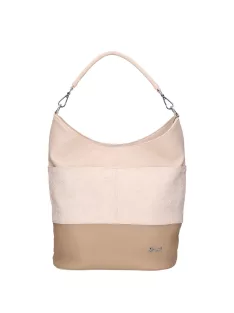 Karen D 207 bézs fehér virág rostbőr táska