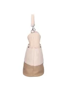 Karen D 207 bézs fehér virág rostbőr táska