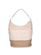 Karen D 207 bézs fehér virág rostbőr táska