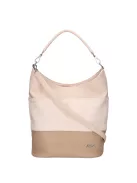 Karen D 207 bézs fehér virág rostbőr táska