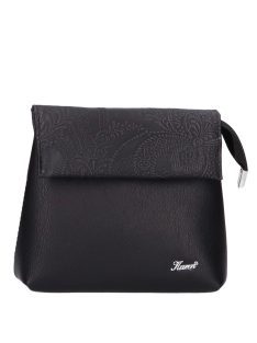 Karen D 383 fekete virágos rostbőr táska