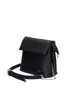 Karen D 383 fekete virágos rostbőr táska