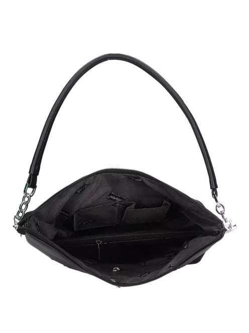 Karen 1337 bis fekete virág rostbőr női táska