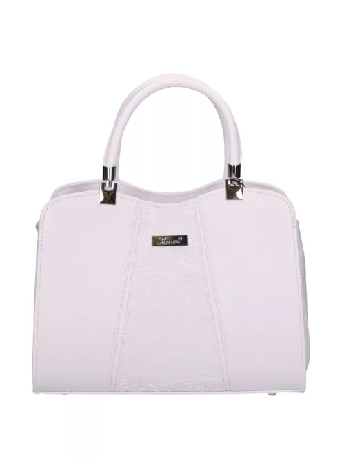 Karen D 341 fehér virág rostbőr táska