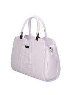 Karen D 341 fehér virág rostbőr táska